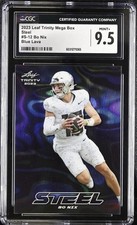 Leaf Trinity Mega Box Bo Nix Steel S-12 Blue Lava CGC 9.5 Oregon #52/99