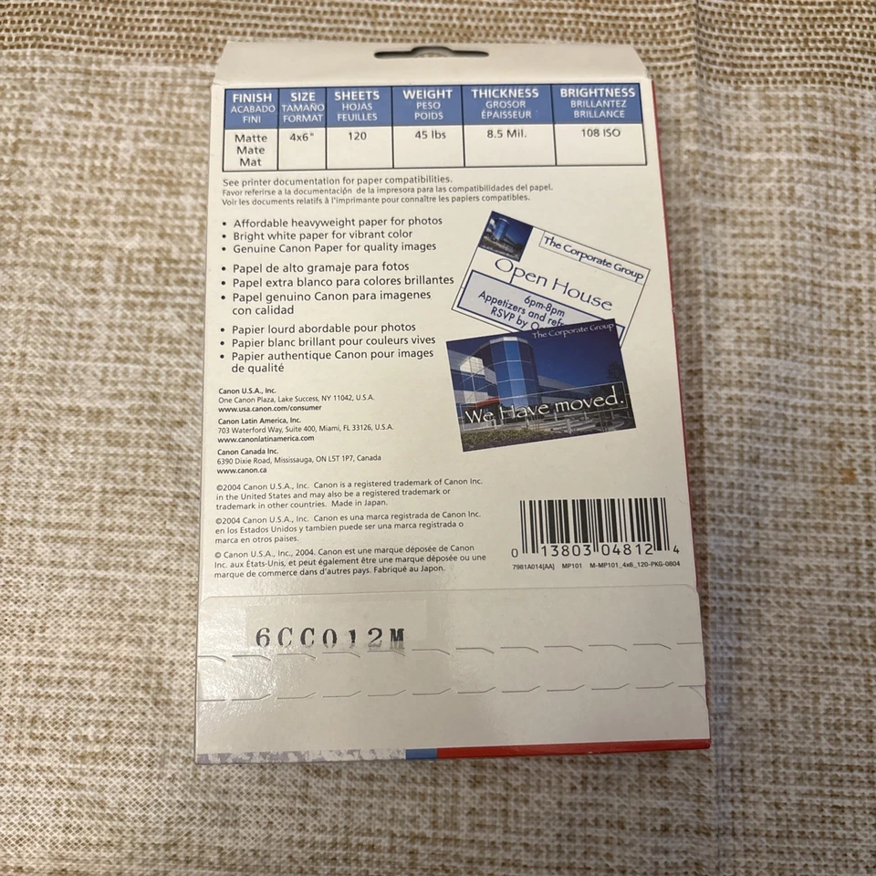 Canon Photo Paper 4x6" 120 Sheets matte - Image 3 of 4