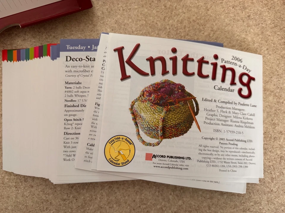 Knitting Pattern A Day Calendar 2006 By Paulette Lane Complete - Image 2 of 4