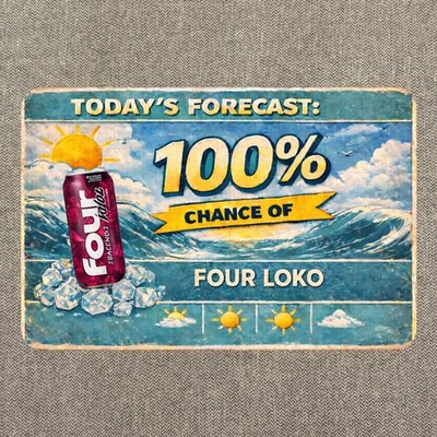 Four Loko Metal Sign  100% Forecast , Poster for Bar Beer Seltzer DY