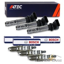 ATEC 3x ZÜNDSPULE +3x BOSCH ZÜNDKERZE FÜR SEAT SKODA FABIA RAPID VW POLO 6R 1.2