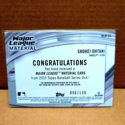 2023 Topps Series 1 Shohei Ohtani Major League Material Relic MLM