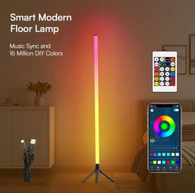 LED Stehlampe Wohnzimmer Dimmbar RGB Ecklampe Musik Sync Zimmer Wohnzimmer Dekor