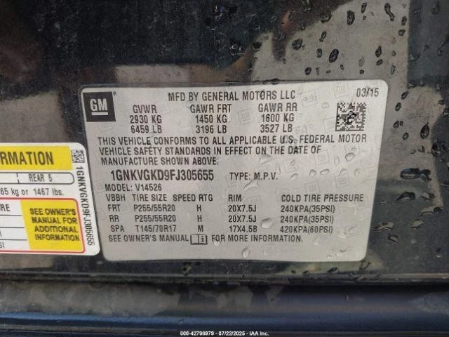 Used Differential Carrier Assembly fits: 2015 Chevrolet Traverse rear Grade A Foto 2 de 4