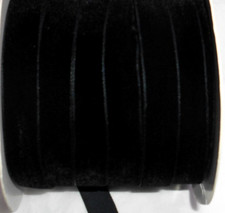 Jet BLACK VELVET ribbon 3 YARD LOT 5/8" wide Vintage look quality woven