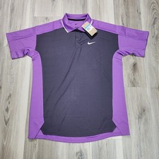 Nike Golf Polo Men's Medium Purple Golf Club Dri-FIT Short Sleeve New