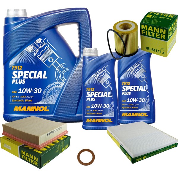 MANN-FILTER Inspektionspaket Mannol Special Plus 10W-30 7L FüR Opel Omega B 2.5-image