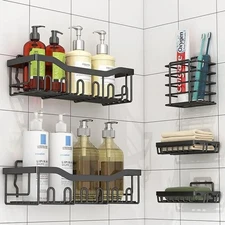 Shower Organizer for Bathroom Storage & Kitchen 5 Pack Shower Caddy Adhesive