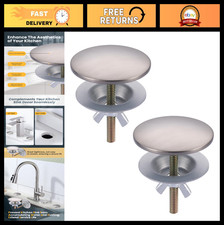 Universal Sink Hole Cover Caps - 2 PCS Brushed Nickel Faucet Hole Plugs, Rust Re