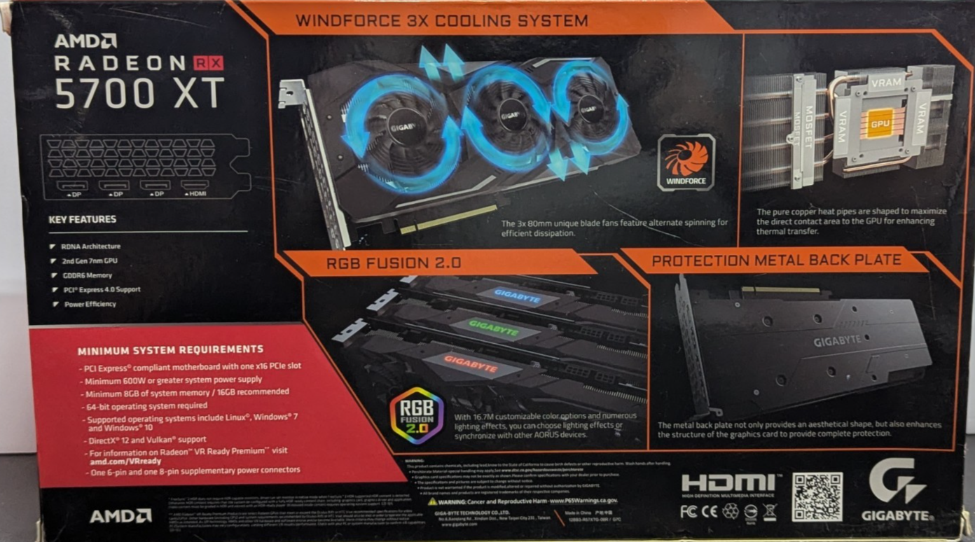 GIGABYTE AMD Radeon RX 5700 XT 8GB GDDR6 Graphics Card | eBay