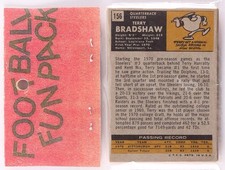 1971 Topps #156 Terry Bradshaw Rookie Pittsburgh Sealed in West Corp Fun Pack!!!