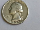 1954-d Silver Washington quarter.