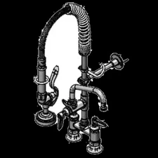 T&S Brass MPZ-4DLN-06 4" Deck Mount Mini Pre-Rinse Faucet w/ 6" Swing Nozzle