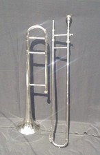 TROMBONE SLIDE MADE OF PURE BRASS METAL IN CHROME POLISH CASE BOX FREE SHIPP