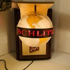 1960s Schlitz Rotating Motion Globe Lighted Beer Sign 16" Spins & Lights VINTAGE