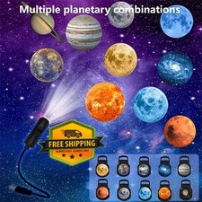LED Star Galaxy Projector Lamp USB Night Light Moon Planet 360° Rotating