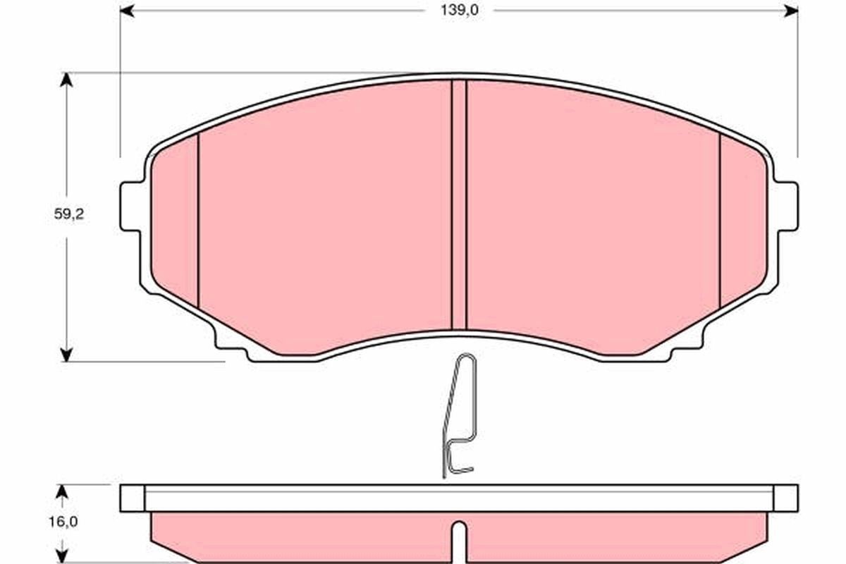 Plaquettes de frein TRW GDB3255 pour disques de frein arrière de Mazda 3 et 6
