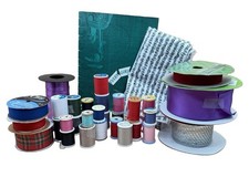 Sewing Supplies Lot Thread Ribbon Fabric Booklet Mixed Craft Bundle Vintage