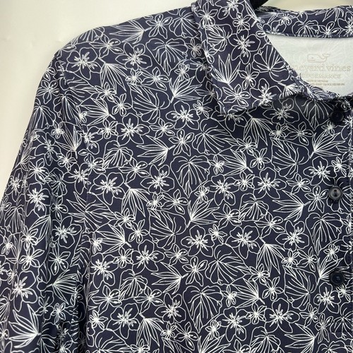 Vineyard Vines Performance Polo Shirt Damen Medium Navy Floral Golf Top - Bild 2 von 5