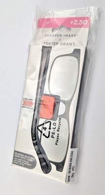 Sharper Image X Foster Grant, Compact Reading Glasses, +2.50 Snap In  Case Ft.