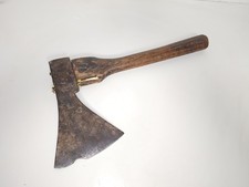Hache ancienne signée XIXe, outil vintage rare de bûcheron, collection rétro