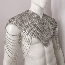 Aluminum Chainmail Collar Butted Ring Neck Armor Lightweight Medieval Gorget