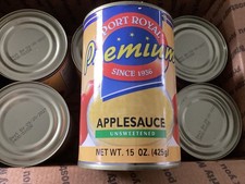 LOT of 6 Port Royal Unsweetened Applesauce, 15oz BBD 2027