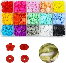 150 Sets Assortment Floral Pattern T5 Snap Fasteners, No-Sew Snap Fasteners Butt