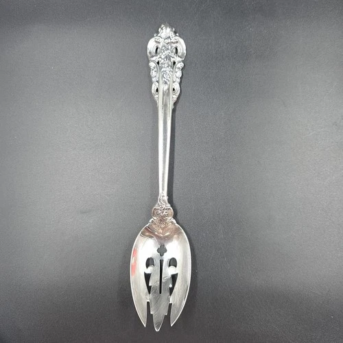 Wallace Sterling Silver Grande Baroque Pierced Table Serving Spoon 94 Grams 8.5"