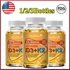 Vitamin D3 K2-10000iu D3 & 250mcg of Vitamin K2 as MK7-120 Softgels