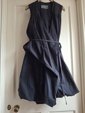 All Saints Misae Dress UK10 Parachute Black Vintage Wrap Bubble Hem