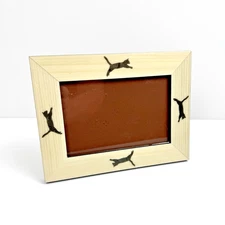 Natalini Marquetry Photo/Picture Frame Handmade In Italy 4x6" Leaping Cat Design