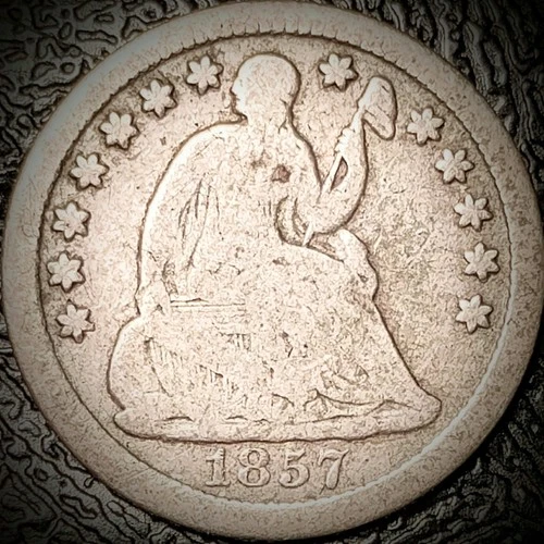 1857 Seated Liberty Half Dime - Good - .900 Silver 1/2D
