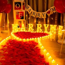 Marry Me Light Up Letters Proposal Decorations, Marry Me Sign with 24Pcs Flam...
