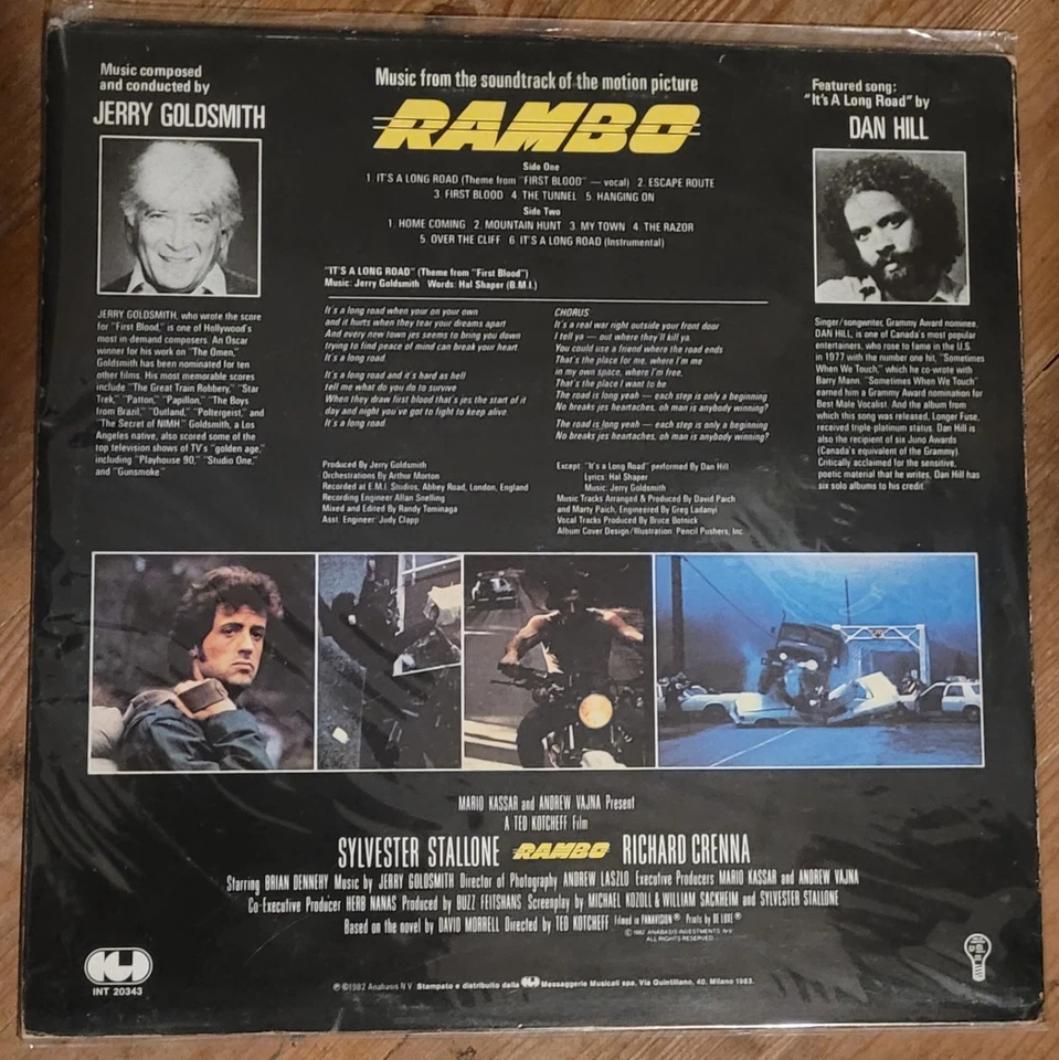 RAMBO 1 First Blood, Soundtrack Vinyl,  Italienische Pressung, Rar. - Bild 2 von 4