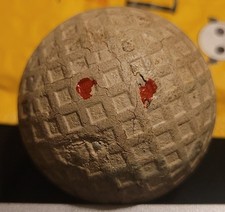 Vintage Mesh Golf Ball Red Squares from the 20s or 30s square pattern