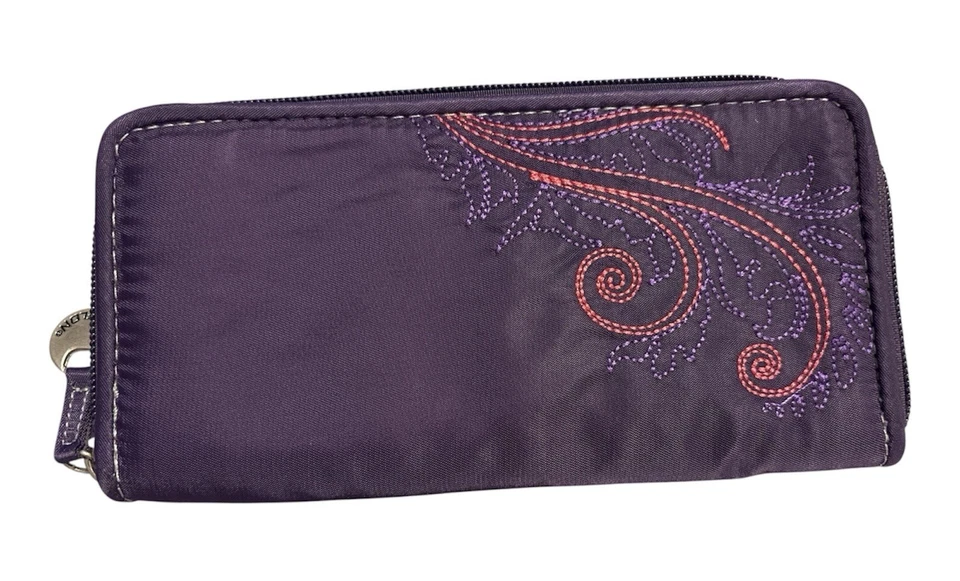 NUEVO CON ETIQUETAS Travelon Muñequera Billetera Par Púrpura con Rosa RFID Bloqueo Seguro Identificación Cremallera Viaje Foto 4 de 4