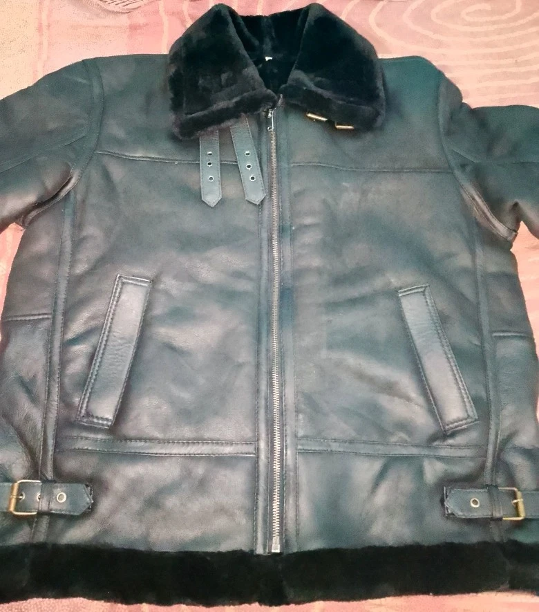 B3 RAF US Nav Mens Bomber Flying Aviator Fur Irvin Real Shearling Leather Jacket