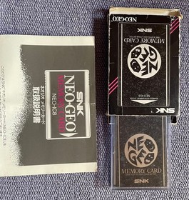 Neo Geo console, 2 controllers, 5 ROM cartridges, and 1 memory card.Tested 