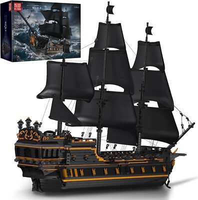 Mould King 13186 Large Black Pearl Ship Pirates of Caribbean Model Building Kit