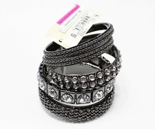 New 5 Piece Rhinestone Bangle Bracelet Set by Bold Elements #B2006