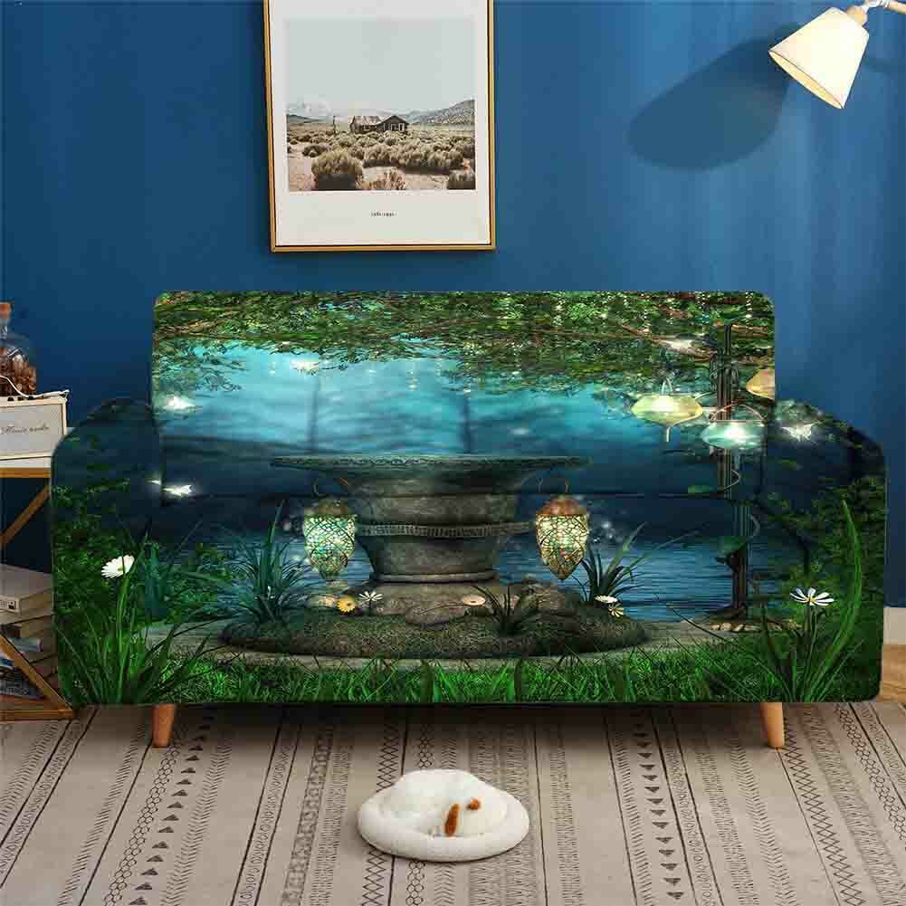 Seaweed Fish Easy Stretch Sofa Cover Lounge Couch Slipcover Recliner Protector