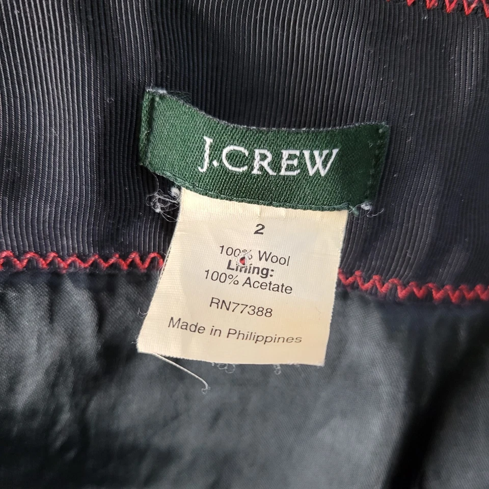 J Crew Women Size S Black Red Buffalo Check 100% Wool Mini Skirt Casual Preppy - Image 3 of 4