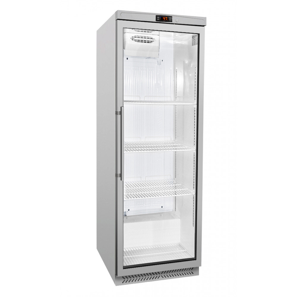 Lagerkühlschrank Edelstahl ECO - 400 Liter - mit 1 Glastür | GGM Gastro