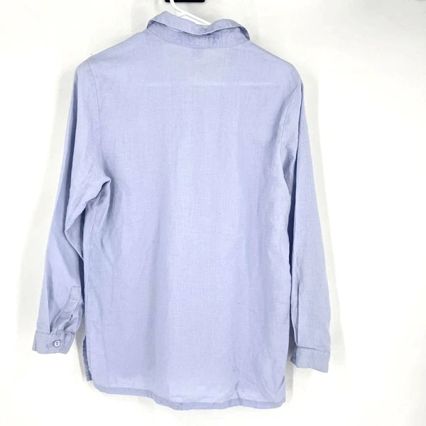 Jillian Jones Women's Linen Long Sleeve Button-Down Shirt Light Blue Size Small - Image 2 of 4