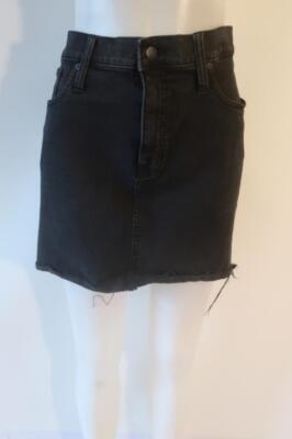 Womens Madewell Lunar Black Denim Raw Edge Mini Skirt 32 *