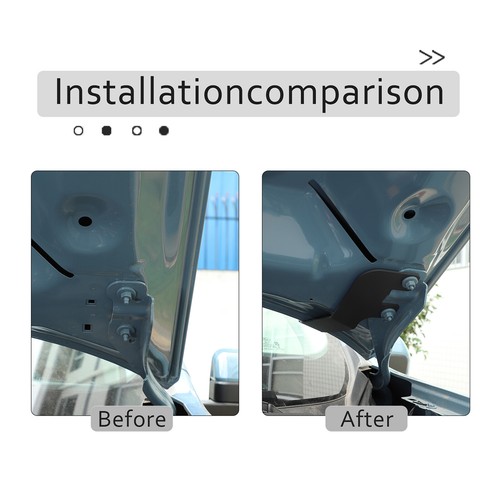 Black Engine Hood Hinge Ditch LED Light Mounting Brackets For Ford Maverick 2022 - Picture 3 of 12