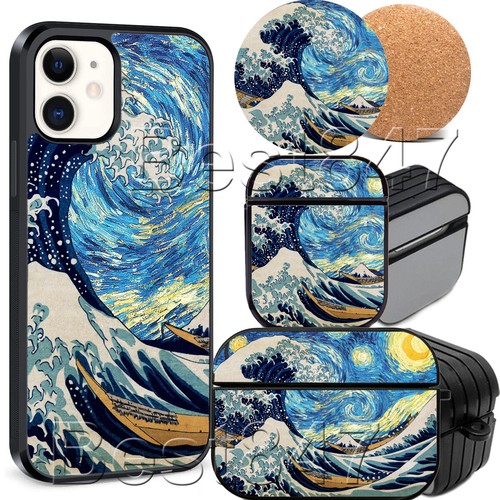 The Great Wave off Kanagawa Van Gogh Phone Case for iPhone 13 14 Pro Max Cover - Picture 7 of 11