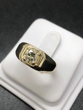 0.53 CARAT SI3 QUALITY ROUND DIAMOND MENS RING 14KT YELLOW GOLD