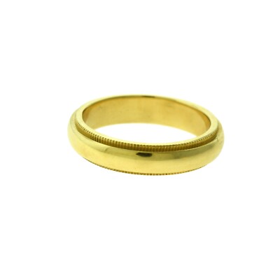 TIFFANY & Co.2点セット 070634 TIFFANY & CO. Tiffany Double Milgrain 18k Yellow Gold Band
